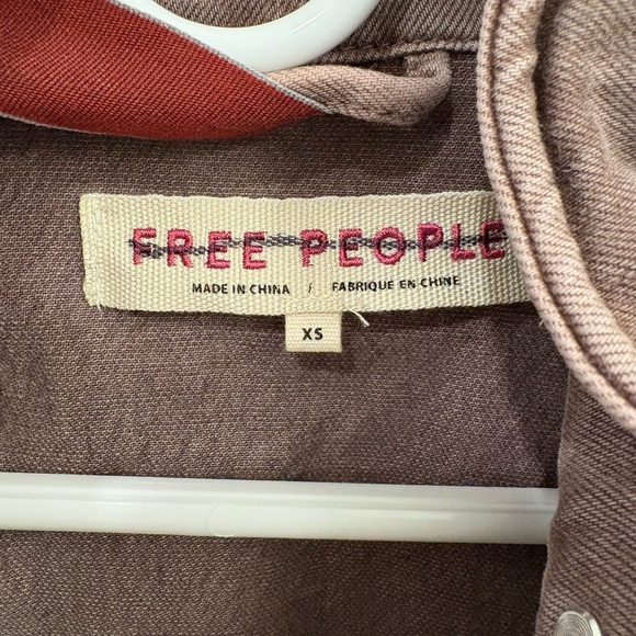 Free People Harley Military Distressed Utility Jacket Red Brown Size XS - Picture 4 of 16